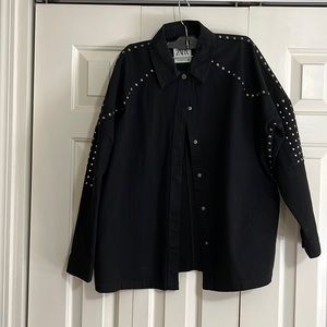 Zara Women’s Den Studded Shirt Jacket